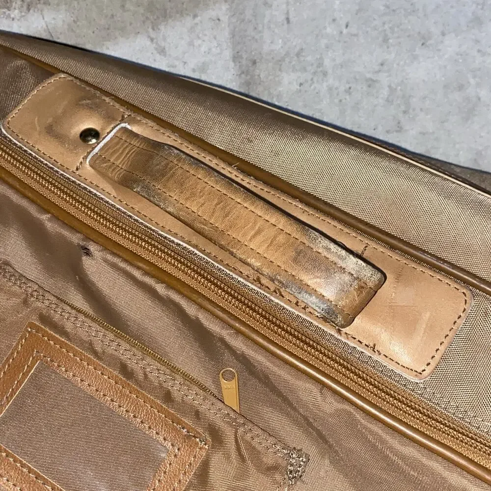 Samsonite Luxury Brown Canvas Garment Bag Suitcase Travel Bag As Pictured As Is